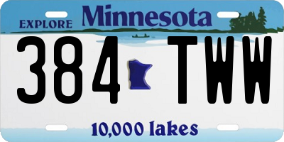 MN license plate 384TWW