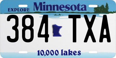 MN license plate 384TXA