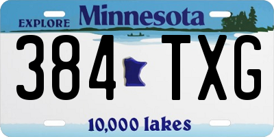 MN license plate 384TXG