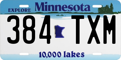MN license plate 384TXM