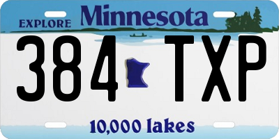 MN license plate 384TXP