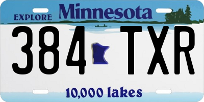 MN license plate 384TXR