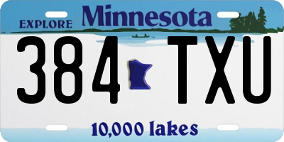 MN license plate 384TXU