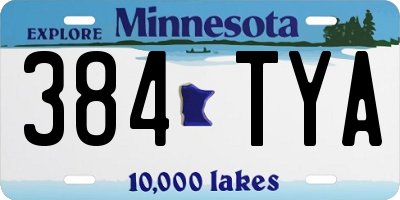 MN license plate 384TYA