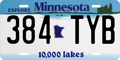 MN license plate 384TYB