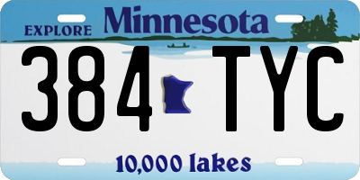 MN license plate 384TYC