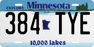 MN license plate 384TYE