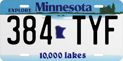 MN license plate 384TYF