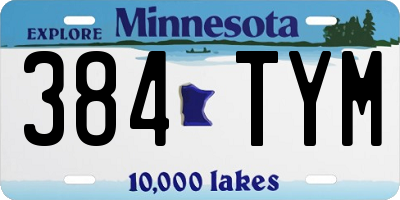 MN license plate 384TYM