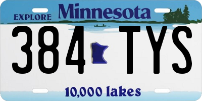 MN license plate 384TYS