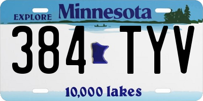 MN license plate 384TYV