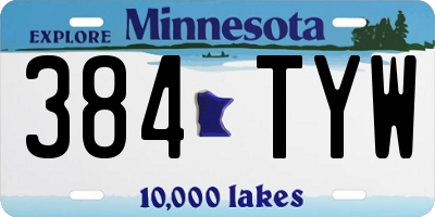 MN license plate 384TYW