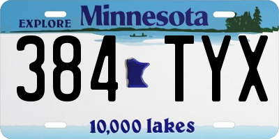MN license plate 384TYX