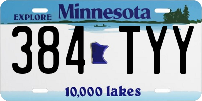 MN license plate 384TYY