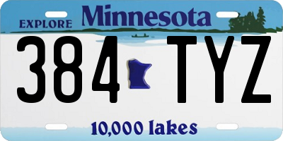 MN license plate 384TYZ