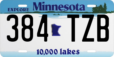 MN license plate 384TZB
