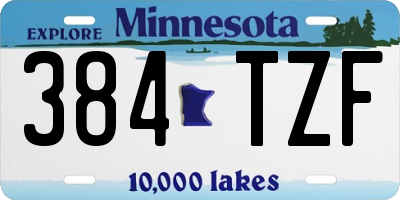 MN license plate 384TZF