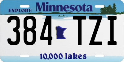 MN license plate 384TZI