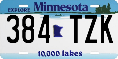 MN license plate 384TZK