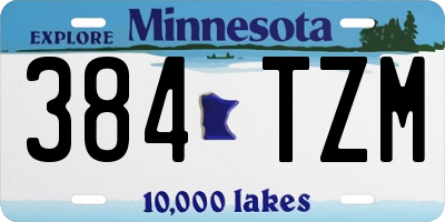 MN license plate 384TZM