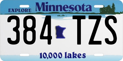 MN license plate 384TZS