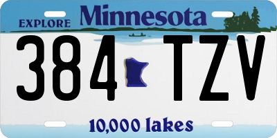 MN license plate 384TZV