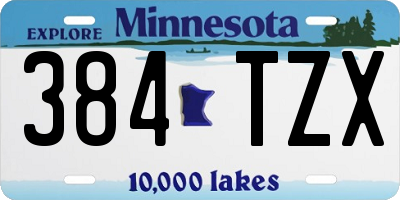 MN license plate 384TZX