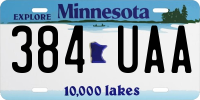 MN license plate 384UAA
