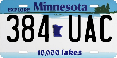 MN license plate 384UAC