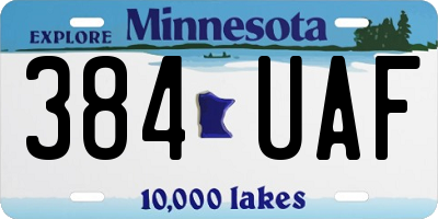 MN license plate 384UAF