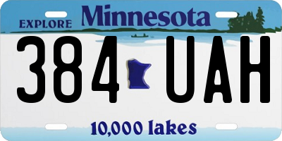 MN license plate 384UAH