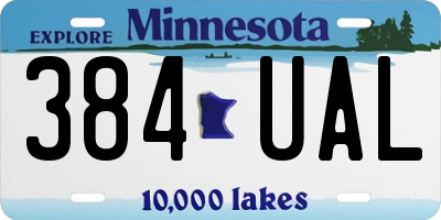 MN license plate 384UAL