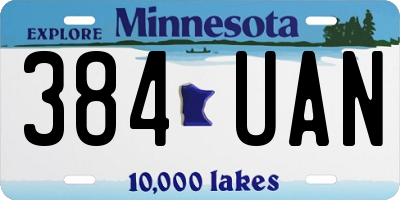MN license plate 384UAN