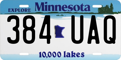 MN license plate 384UAQ
