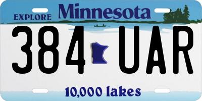 MN license plate 384UAR