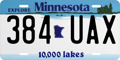 MN license plate 384UAX