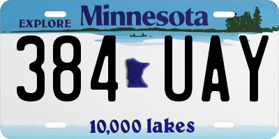 MN license plate 384UAY