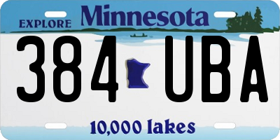 MN license plate 384UBA