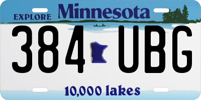 MN license plate 384UBG