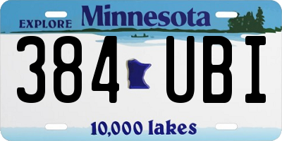 MN license plate 384UBI