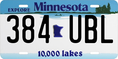 MN license plate 384UBL