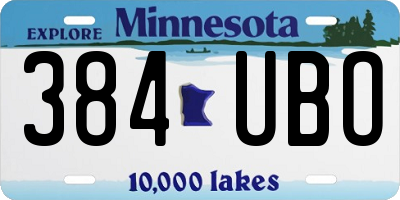 MN license plate 384UBO