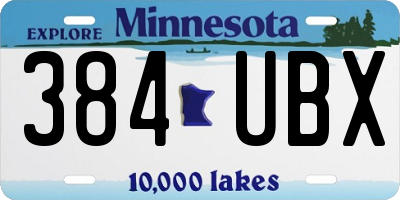 MN license plate 384UBX