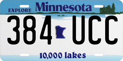 MN license plate 384UCC