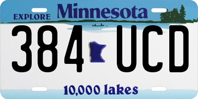 MN license plate 384UCD