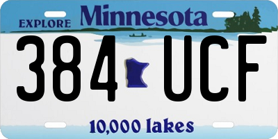 MN license plate 384UCF