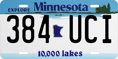MN license plate 384UCI