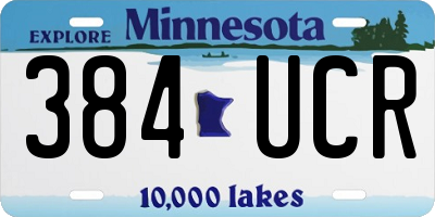 MN license plate 384UCR