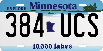 MN license plate 384UCS