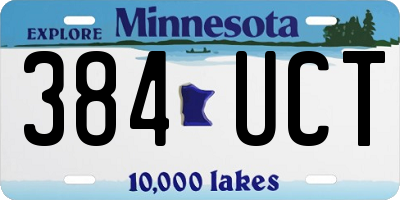 MN license plate 384UCT